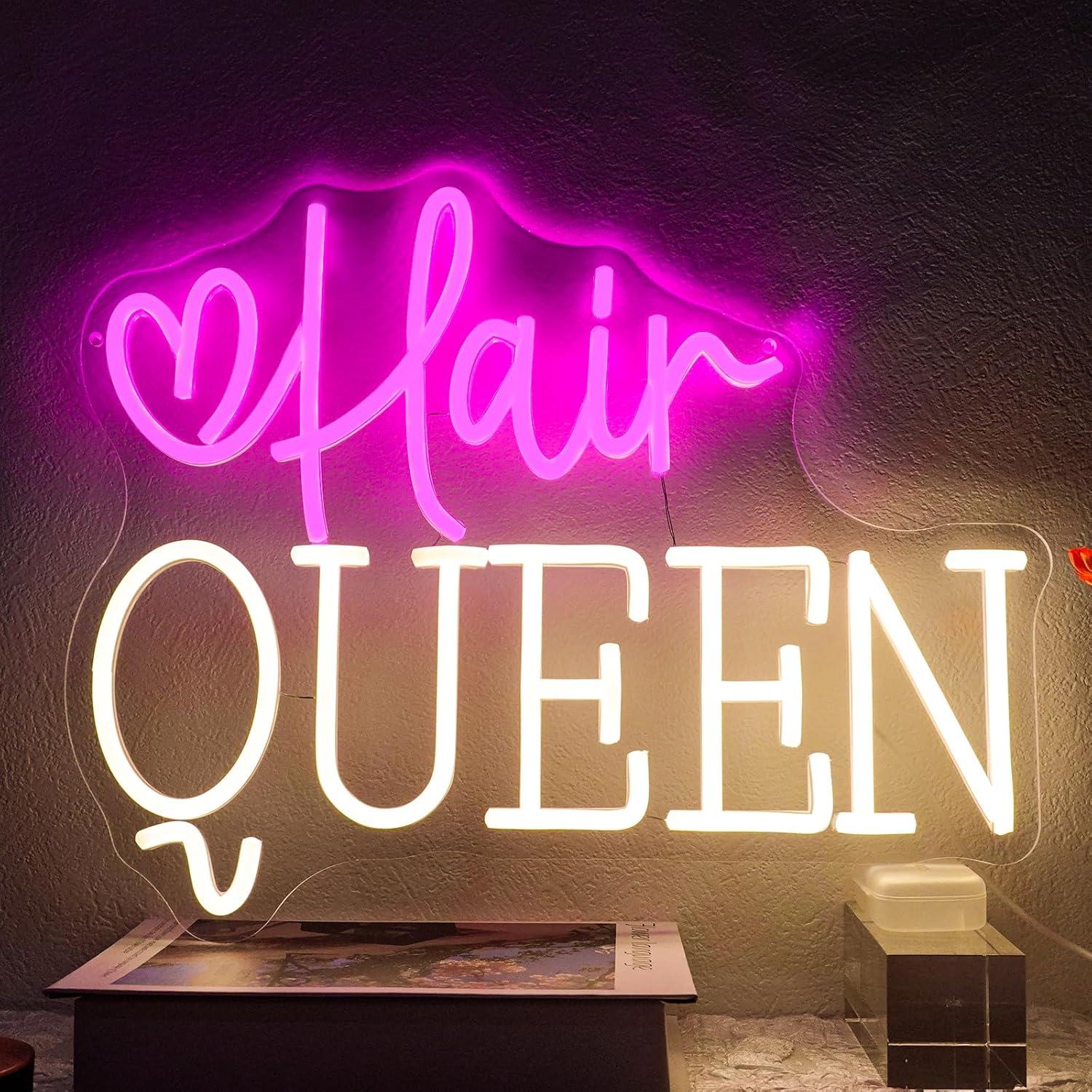Beauty Makeup Stores - Hair Queen Neon Sign Dimmable Barber